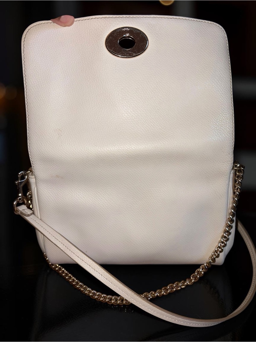 Coach Cream Shoulder Bag with Interior Patch Logo - Picture 6 of 8